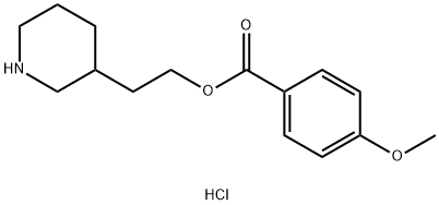 2-(3-Piperidinyl)ethyl 4-methoxybenzoatehydrochloride Struktur