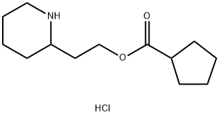 2-(2-Piperidinyl)ethyl cyclopentanecarboxylatehydrochloride Struktur