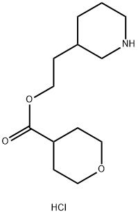 2-(3-Piperidinyl)ethyl tetrahydro-2H-pyran-4-carboxylate hydrochloride Struktur