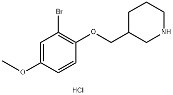 2-Bromo-4-methoxyphenyl 3-piperidinylmethyl etherhydrochloride Struktur