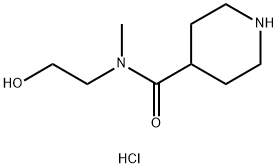 N-(2-Hydroxyethyl)-N-methyl-4-piperidinecarboxamide hydrochloride Struktur