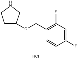 3-[(2,4-Difluorobenzyl)oxy]pyrrolidinehydrochloride Struktur