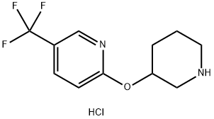 2-(3-Piperidinyloxy)-5-(trifluoromethyl)pyridinehydrochloride Struktur