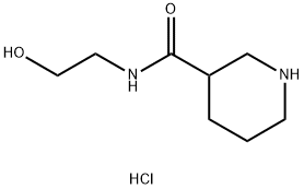 N-(2-Hydroxyethyl)-3-piperidinecarboxamidehydrochloride Struktur