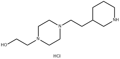 2-{4-[2-(3-Piperidinyl)ethyl]-1-piperazinyl}-1-ethanol dihydrochloride Struktur