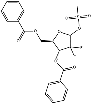 2-Deoxy-2,2-difluoro-D-erythro-pentofuranose-3,5-dibenzoate-1-methanesulfonate Structure