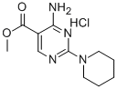 Methyl 4-amino-2-(1-piperidinyl)-5-pyrimidinecarboxylate hydrochloride Struktur