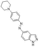 5-(4'-(N-piperidinyl)phenylazo)indazole Struktur