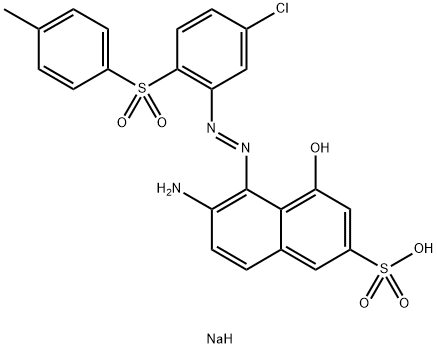 sodium 5-[2-[5-chloro-2-(4-methylphenyl)sulfonyl-phenyl]hydrazinyl]-6-imino-4-oxo-naphthalene-2-sulfonate Struktur