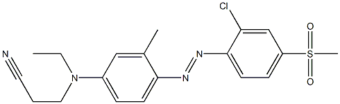 3-[[4-[[2-chloro-4-(methylsulphonyl)phenyl]azo]-3-methylphenyl]ethylamino]propiononitrile Struktur