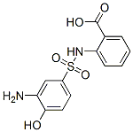 Benzoic acid, 2-[[(3-amino-4-hydroxyphenyl)sulfonyl]amino]-, diazotized, coupled with 2-ethoxyethyl (7-hydroxy-1-naphthalenyl)carbamate Struktur