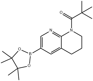 2,2-Dimethyl-1-(6-(4,4,5,5-tetramethyl-1,3,2-dioxa borolan-2-yl)-3,4-dihydro-1,8-naphthyridin-1(2H)-y Struktur