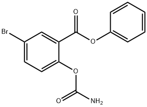 phenyl 5-bromo-2-carbamoyloxy-benzoate Struktur