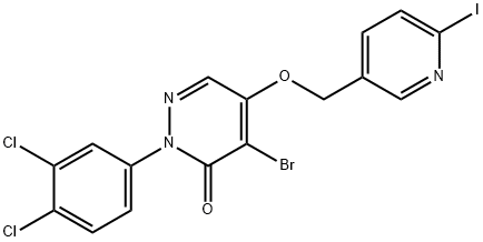 3(2H)-Pyridazinone, 4-bromo-2-(3,4-dichlorophenyl)-5-((6-iodo-3-pyridi nyl)methoxy)- Struktur