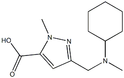 3-((cyclohexyl(methyl)amino)methyl)-1-methyl-1H-pyrazole-5-carboxylic acid Struktur