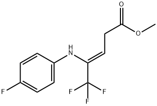 Methyl 5,5,5-trifluoro-4-(4-fluorophenylaMino)pent-3-enoate Struktur