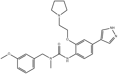 Urea, N-[(3-Methoxyphenyl)Methyl]-N-Methyl-N'-[4-(1H-pyrazol-4-yl)-2-[2-(1-pyrrolidinyl)ethoxy]phenyl]- Struktur