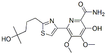 3-Hydroxy-6-[2-(4-hydroxy-4-methylpentyl)-4-thiazolyl]-4,5-dimethoxy-2-pyridinecarboxamide Struktur