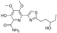 (+)-3-Hydroxy-6-[2-(3-hydroxypentyl)-4-thiazolyl]-4,5-dimethoxy-2-pyridinecarboxamide Struktur