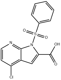 4-chloro-1-(phenylsulfonyl)-1H-pyrrolo[2,3-b]pyridine-2-carboxylic acid Struktur