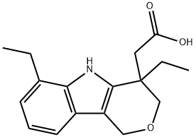 4,6-diethyl-1,3,4,5-tetrahydropyrano(4,3-b)indole-4-acetic acid Struktur