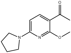 1-(2-Methoxy-6-(pyrrolidin-1-yl)pyridin-3-yl)-ethanone Struktur