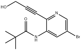 N-(5-Bromo-2-(3-hydroxyprop-1-yn-1-yl)pyridin-3-yl)pivalamide Struktur