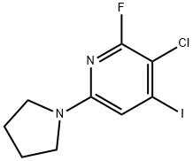 3-Chloro-2-fluoro-4-iodo-6-(pyrrolidin-1-yl)-pyridine Struktur