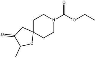 8-(ETHOXYCARBONYL)-2-METHYL-1-OXA-8-AZASPIRO[4,5]-DECAN-3-ONE Struktur