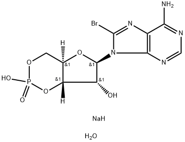 8-BROMOADENOSINE-3',5'-CYCLIC MONOPHOSPHATE SODIUM SALT HYDRATE Struktur