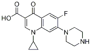 3-Quinolinecarboxylic acid, 1-cyclopropyl-6-fluoro-1,4-dihydro-4-oxo-7-(1-piperazinyl)- Struktur