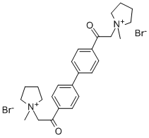 4,4'-Bis(pyrrolidinoacetyl)biphenyl dimethiobromide Struktur