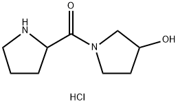 (3-Hydroxy-1-pyrrolidinyl)(2-pyrrolidinyl)-methanone hydrochloride Struktur