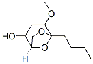 6,8-Dioxabicyclo3.2.1octan-2-ol, 5-butyl-4-methoxy-, 1R-(exo,exo)- Struktur