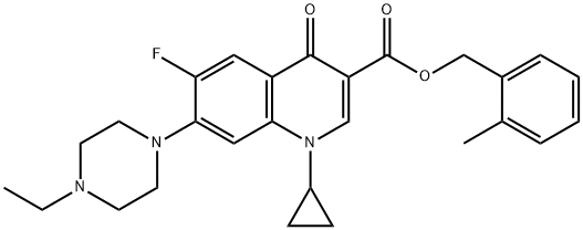 3-Quinolinecarboxylic acid, 1-cyclopropyl-7-(4-ethyl-1-piperazinyl)-6-fluoro-1,4-dihydro-4-oxo-, (2-Methylphenyl)Methyl ester Struktur