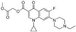 3-Quinolinecarboxylic acid, 1-cyclopropyl-7-(4-ethyl-1-piperazinyl)-6-fluoro-1,4-dihydro-4-oxo-, 2-Methoxy-2-oxoethyl ester Struktur