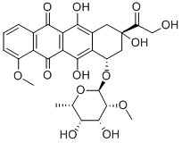 7(O)-(6-Deoxy-2-O-methyl-alpha-L-talopyranosyl)adriamycinone Struktur