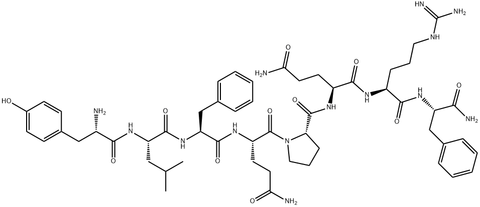 tyrosyl-leucyl-phenylalanyl-glutaminyl-prolyl-glutaminyl-arginyl-phenylalaninamide Struktur