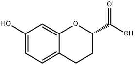 2H-1-BENZOPYRAN-2-CARBOXYLIC ACID, 3,4-DIHYDRO-7-HYDROXY-, (S)- Struktur