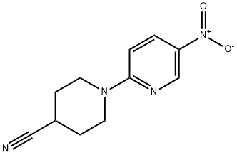 1-(5-nitro-2-pyridinyl)-4-piperidinecarbonitrile Struktur