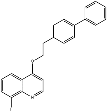 4-(2-(1,1'-Biphenyl)-4-ylethoxy)-8-fluoroquinoline Struktur