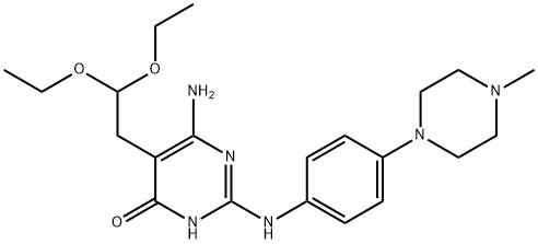 4(3H)-PyriMidinone, 6-aMino-5-(2,2-diethoxyethyl)-2-[[4-(4-Methyl-1-piperazinyl)phenyl]aMino]- Struktur