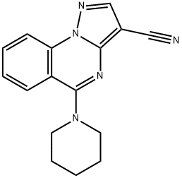 5-piperidinopyrazolo[1,5-a]quinazoline-3-carbonitrile Struktur