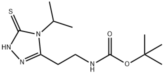 tert-butyl 2-(4-isopropyl-5-thioxo-4,5-dihydro-1H-1,2,4-triazol-3-yl)ethylcarbamate Struktur