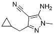 5-aMino-3-(cyclopropylMethyl)-1-Methyl-1H-pyrazole-4-
carbonitrile Struktur