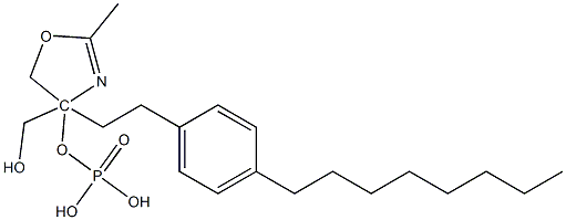 2-Methyl-4-[2-(4-octylphenyl)ethyl]-4,5-dihydro-1,3-oxazol-4-yl-methyl Phosphate Struktur