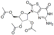 5-amino-3-(2,3,5-tri-O-acetyl-beta-ribofuranosyl)thiazolo(4,5-d)pyrimidine-2,7-dione Struktur