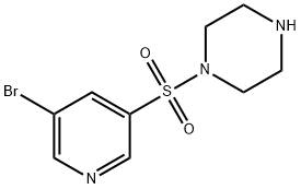 1-(5-broMopyridin-3-ylsulfonyl)piperazine Struktur