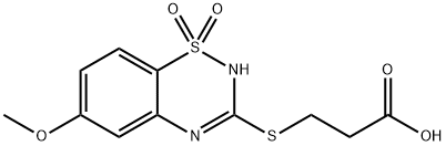 3-[(6-Methoxy-2H-1,2,4-benzothiadiazine 1,1-dioxide)-3-ylthio]propanoic acid Struktur