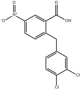 2-(3,4-dichlorobenzyl)-5-nitrobenzoic acid Struktur